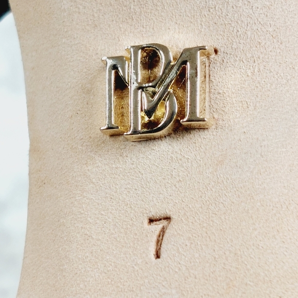 NEW Badgley Mischka Embellished Gold Glitter Heeled Sandals B202 - Picture 13 of 14